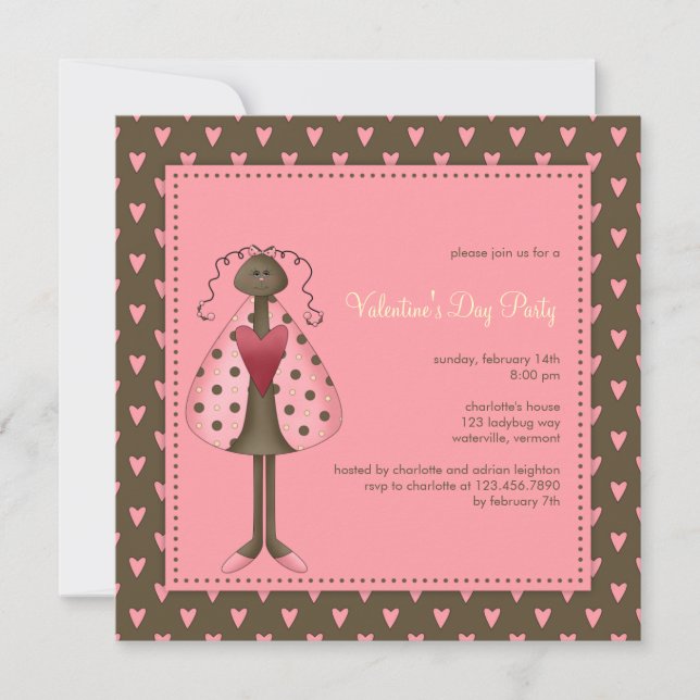 Ladybug :: Valentine's Day Party Invitation (Front)