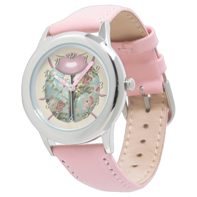 Ladybug victorian floral roses cute watch (Angled)