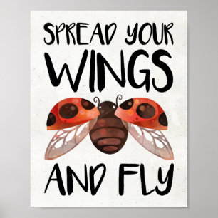 Ladybug Wall Art Decor - Spread Your Wings and Fly