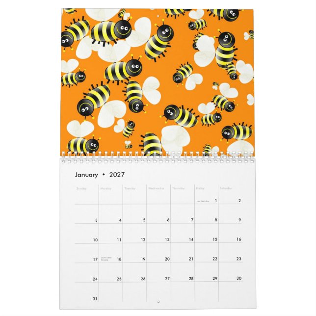 Ladybug Wallpaper Calendar (Jan 2027)