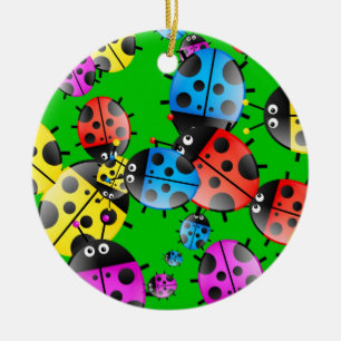 Ladybug Wallpaper Ceramic Tree Decoration