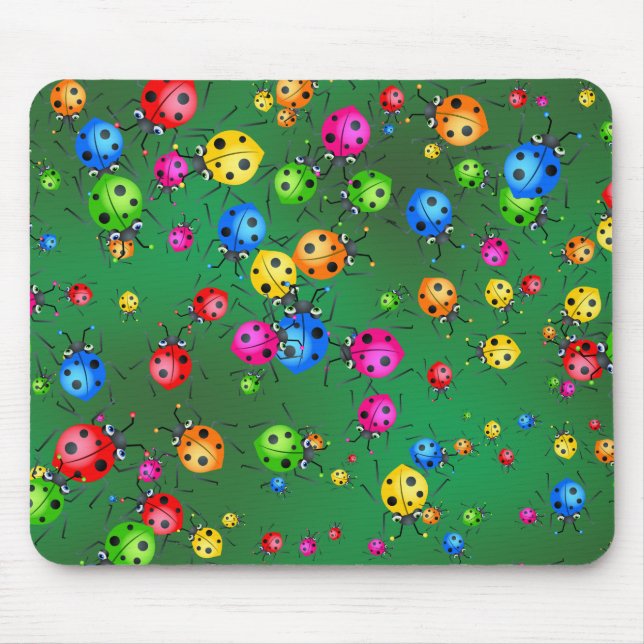 Ladybug Wallpaper Mouse Mat (Front)
