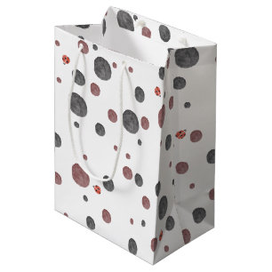 Ladybug Watercolor Dots Medium Gift Bag
