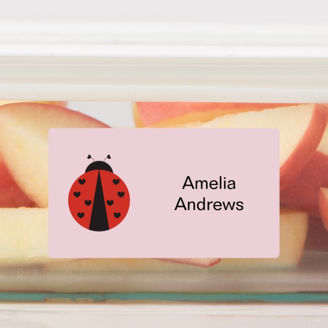 Ladybug Waterproof Name Labels for School Camp (Affixed)
