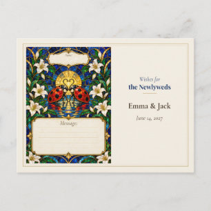 Ladybug Wedding Guest Book Wishes Postcard