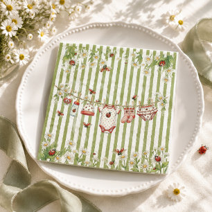 Ladybug Wildflower Girl Baby Shower Napkin