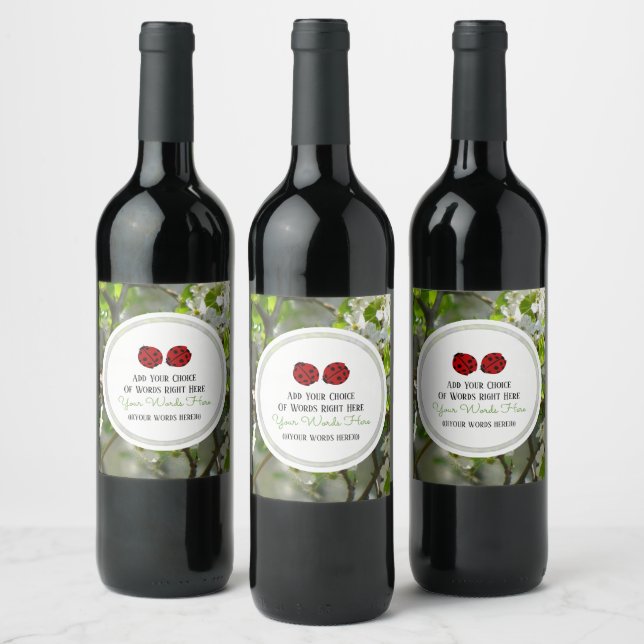 Ladybug Wine Label (Bottles)