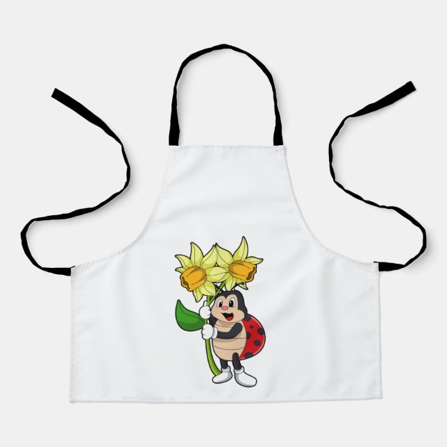 Ladybug with Flower Daffodil Apron (Front)