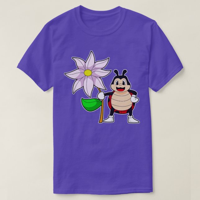 Ladybug with Flower T-Shirt (Design Front)