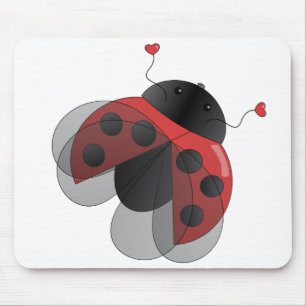 Ladybug with Opern Wings Mouse Mat
