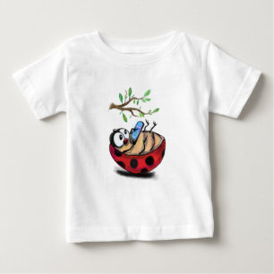 Ladybug with Phone Baby T-Shirt Fun Cartoon
