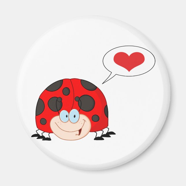 Ladybug With Speech Bubble Magnet (Front)