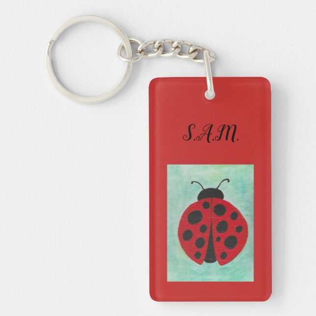 Ladybug with Words Key Ring (Front)