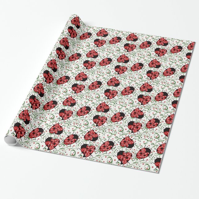 Ladybug Wrapping Paper (Unrolled)
