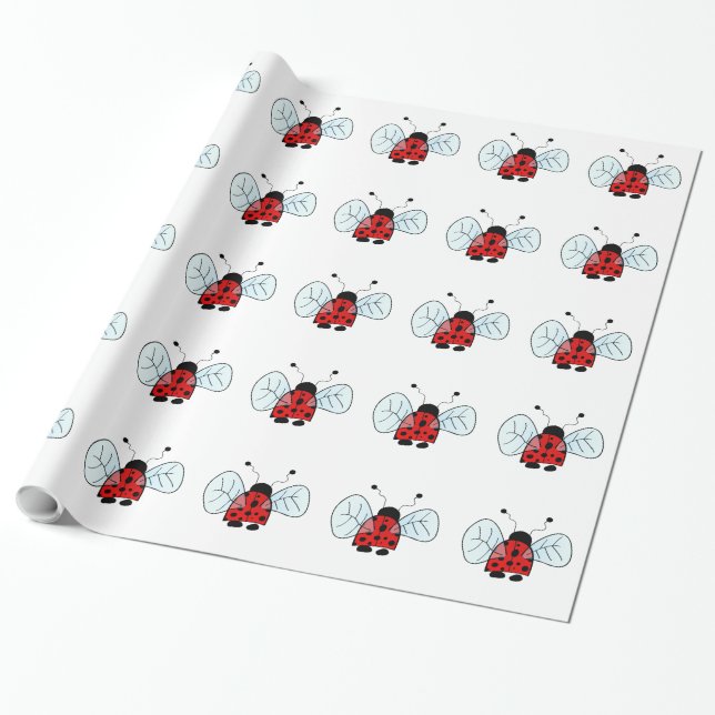 Ladybug Wrapping Paper (Unrolled)