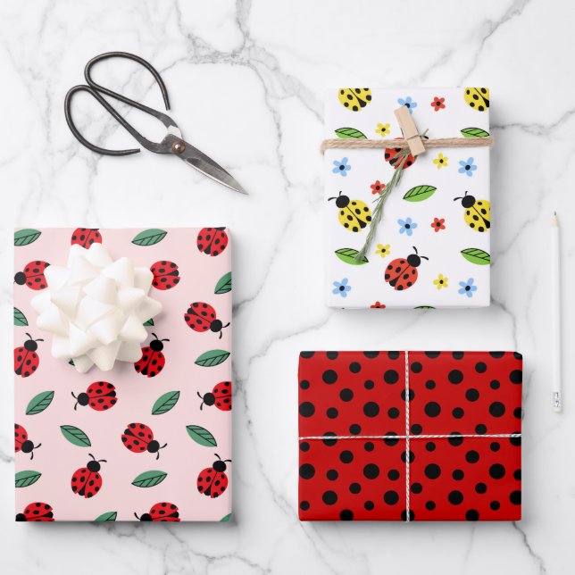 Ladybug Wrapping Paper Sheet (Front)