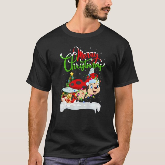 Ladybug  Xmas Decorations Santa Ladybug Christmas T-Shirt (Front)