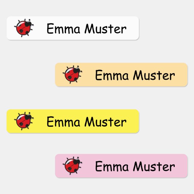 Ladybug - yellow pink white - 96 narrow children (Group)