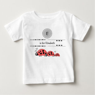Ladybugs add name black and grey baby T-Shirt