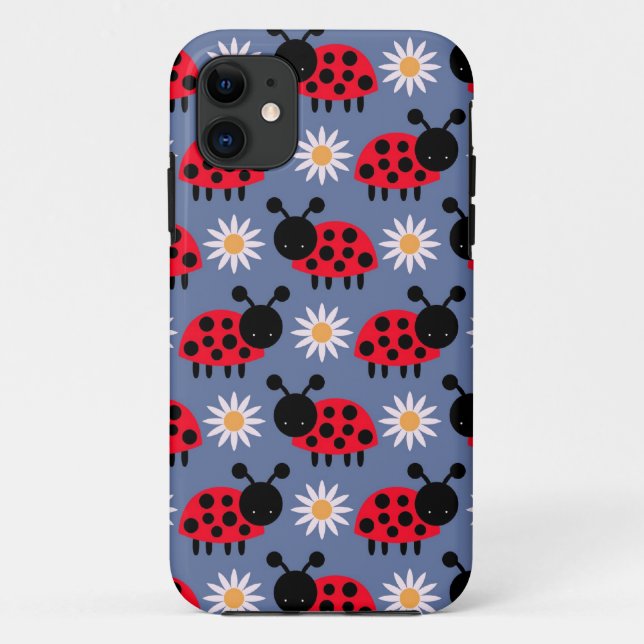 Ladybugs and Daisies Pattern Case-Mate iPhone Case (Back)