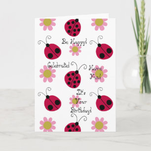 Ladybugs and Flowers Card