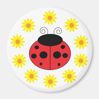Ladybugs and Flowers Magnet