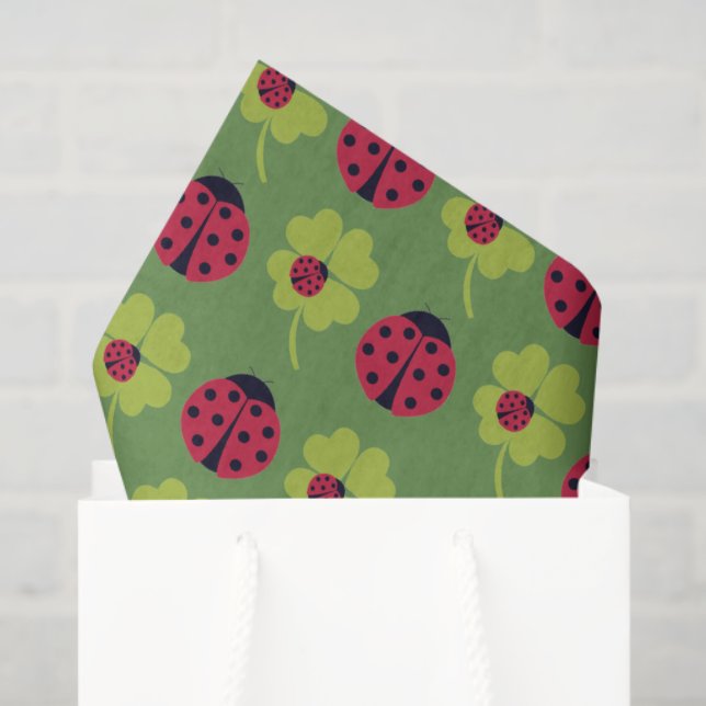 Ladybugs and Lucky Clover Tissue Paper (Gift Bag)