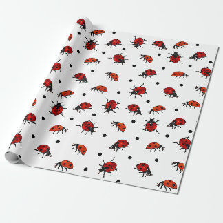 Ladybugs and Polka Dots Cute Ladybirds Wrapping Paper