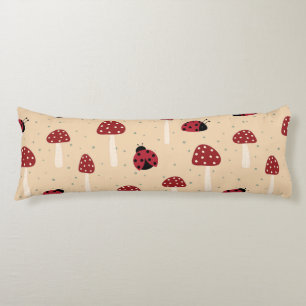 Ladybugs and Red Mushrooms Body Cushion