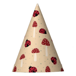 Ladybugs and Red Mushrooms Party Hat