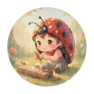 Ladybugs and the Hidden Nectar Kingdom Cutting Board