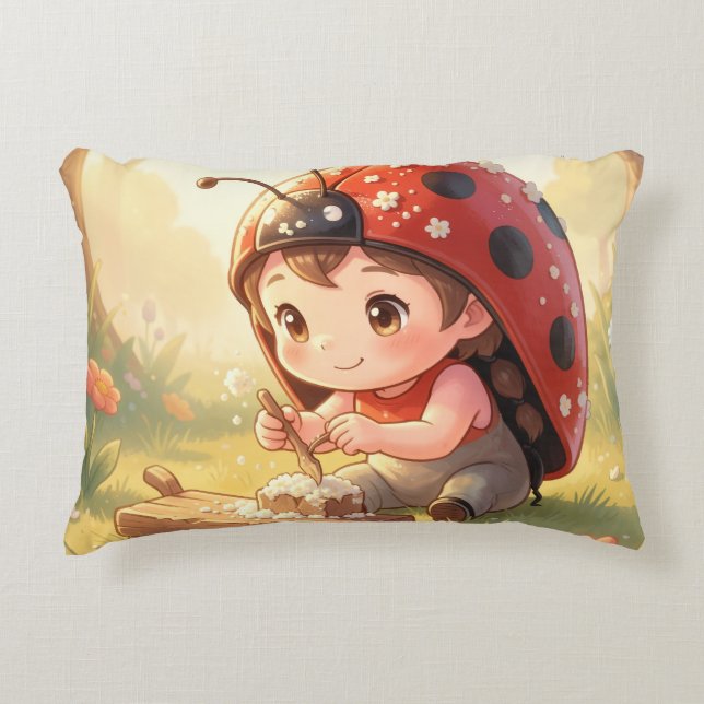 Ladybugs and the Hidden Nectar Kingdom Decorative Cushion (Front)