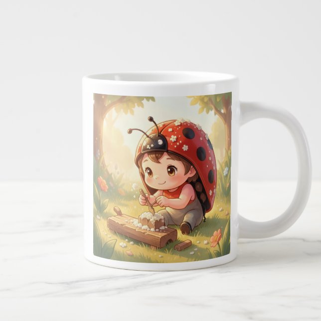 Ladybugs and the Hidden Nectar Kingdom Large Coffee Mug (Right)