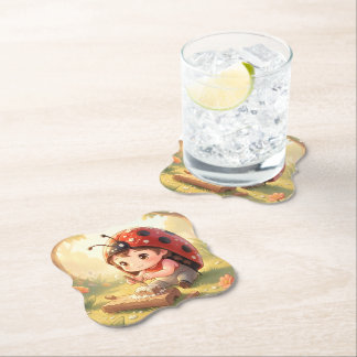 Ladybugs and the Hidden Nectar Kingdom Paper Coaster