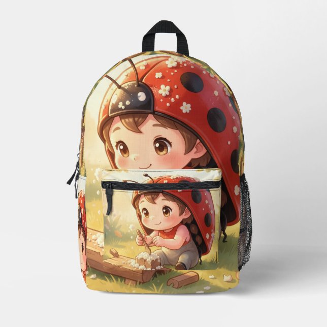 Ladybugs and the Hidden Nectar Kingdom Printed Backpack (Front)