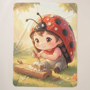 Ladybugs and the Hidden Nectar Kingdom Sherpa Blanket