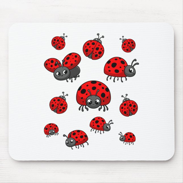 Ladybugs Art For Boy Girl Kid Toddler Insect Ladyb Mouse Mat (Front)