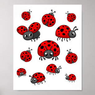Ladybugs Art For Boy Girl Kid Toddler Insect Ladyb Poster