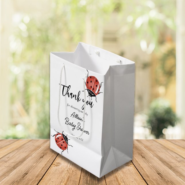 Ladybugs Baby Shower Medium Gift Bag (Creator Uploaded)