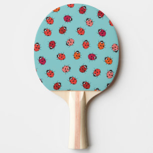 Ladybugs, blue background, charming seamless patte ping pong paddle