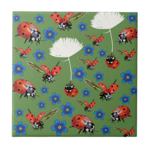 Ladybugs  Ceramic Photo Tile