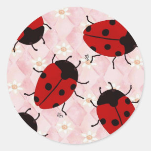 LADYBUGS CLASSIC ROUND STICKER