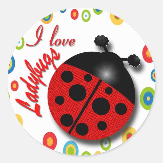 Ladybugs Classic Round Sticker (Front)