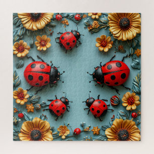 🟢Ladybugs Flower Garden Nature Puzzle Board Game