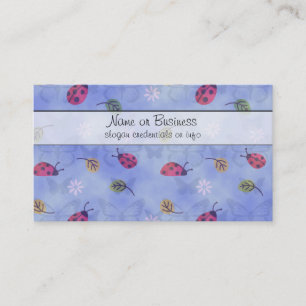 Ladybugs Flowers and Leaves Business Card