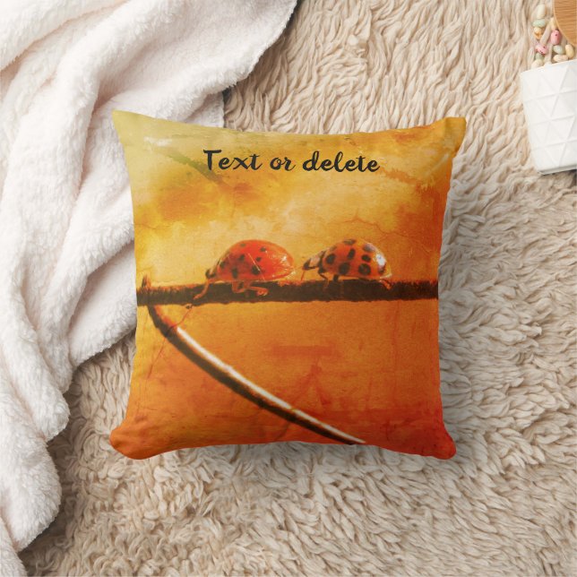 Ladybugs Follow The Leader Art Personalised Cushion (Blanket)