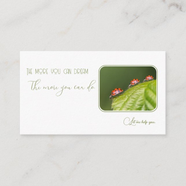 Ladybugs for psychologists and psychotherapists business card (Front)