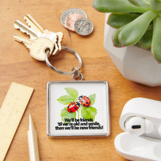 Ladybugs friendship quote funny Anniversary BFF Key Ring