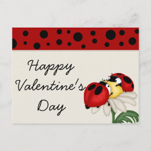 Ladybugs Happy Valentine's Day Postcards