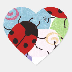 LADYBUGS HEART STICKER
